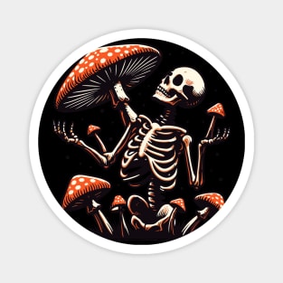 Funny Botany mushroom skeleton Magnet